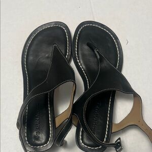 Bernardo Black Leather Flip-Flops